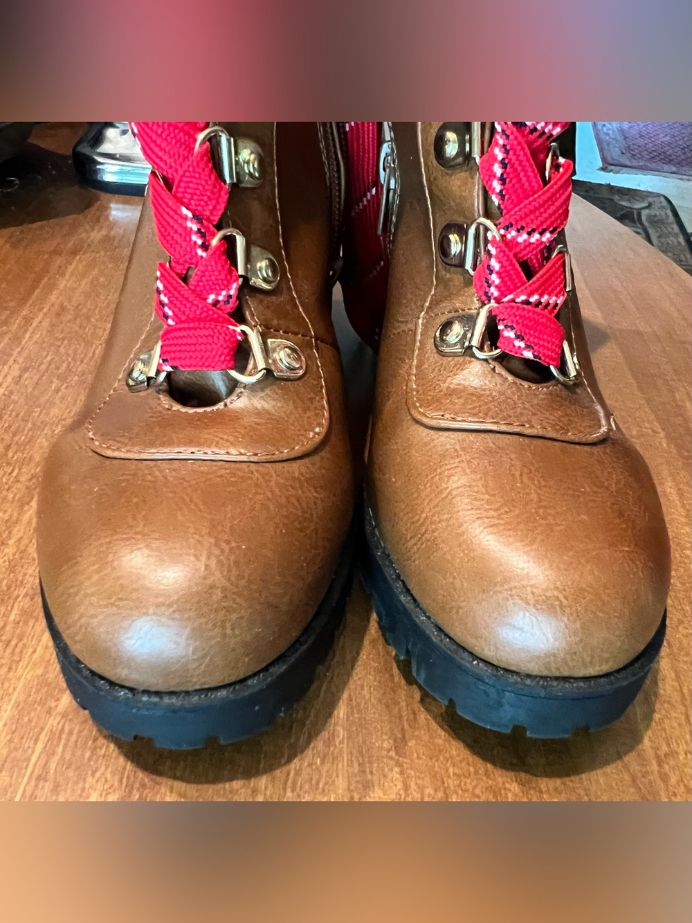 Brown Lace-Up Hiking Boots by Material Girl